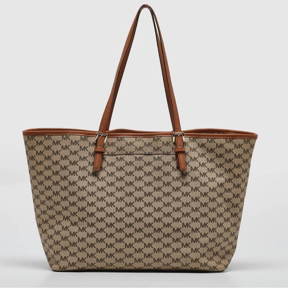 Michael Kors Tan and Brown Logo Tote - Picture 3 of 7